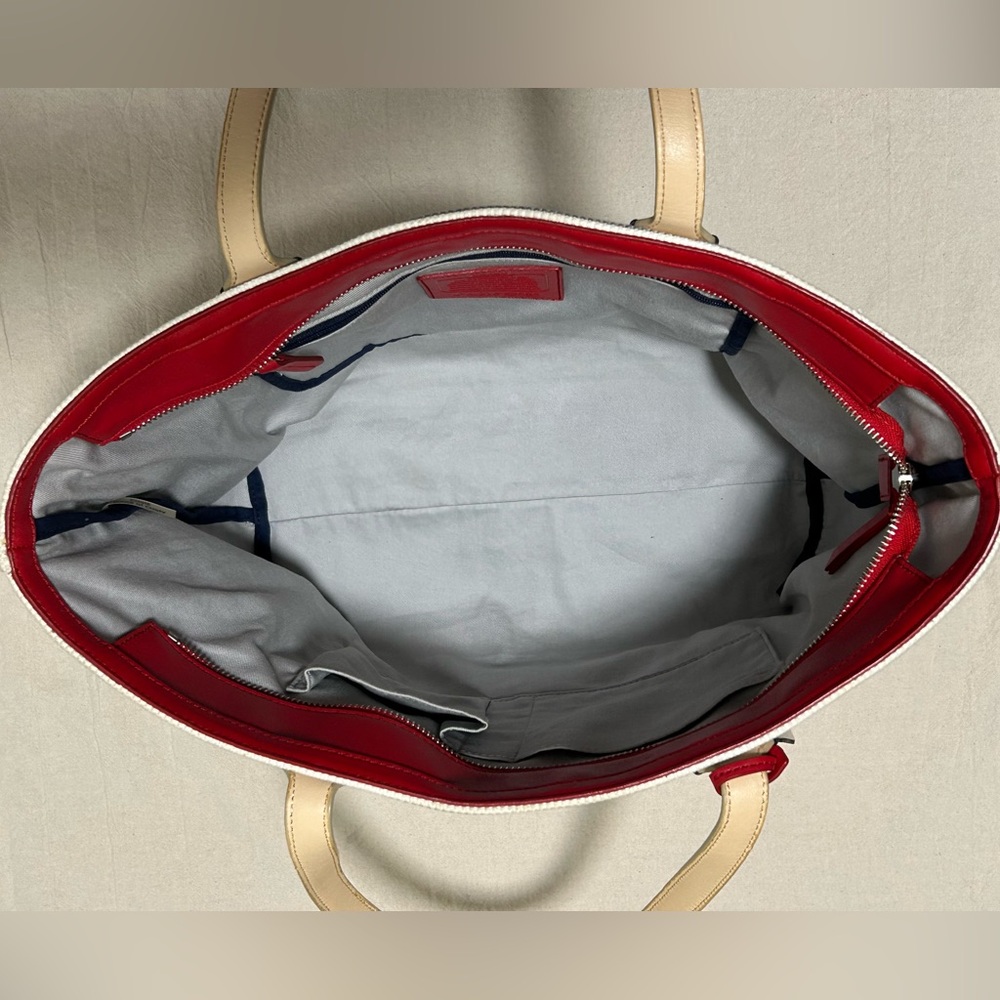 COACH X Saint James Legacy Weekend Tote in Ticking Stripe Canvas w/Leather Trim - Picture 12 of 16